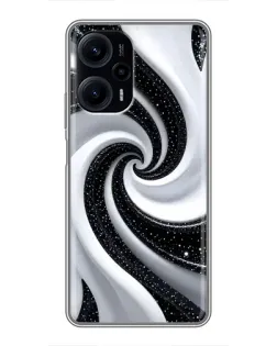 Чохол для Xiaomi POCO F5 з картинкою «Чорно-біла спіраль»