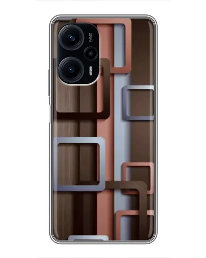 Чехол для Xiaomi POCO F5 с картинкой «Коричневые объемные квадраты» Чехол для Xiaomi POCO F5 с картинкой «Коричневые объемные квадраты»