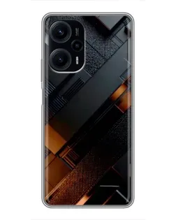 Чехол для Xiaomi POCO F5 с картинкой «Черные геометрические блоки»