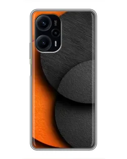 Чехол для Xiaomi POCO F5 с картинкой «Геометрия оранжевых кругов»