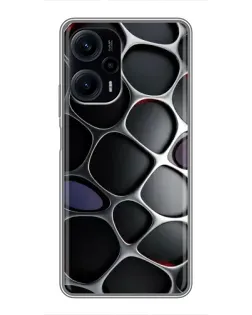 Чехол для Xiaomi POCO F5 с картинкой «Объемная темная решетка»