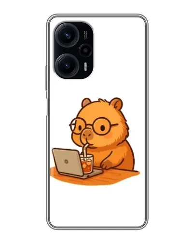 Чехол для Xiaomi POCO F5 с картинкой «Капибара с ноутбуком» Чехол для Xiaomi POCO F5 с картинкой «Капибара с ноутбуком»