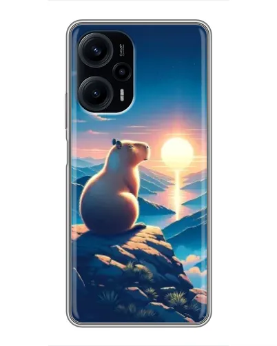 Чехол для Xiaomi POCO F5 с картинкой «Закат солнца с капибарой» Чехол для Xiaomi POCO F5 с картинкой «Закат солнца с капибарой»