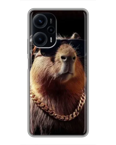 Чехол для Xiaomi POCO F5 с картинкой «Капибара золотая цепь» Чехол для Xiaomi POCO F5 с картинкой «Капибара золотая цепь»