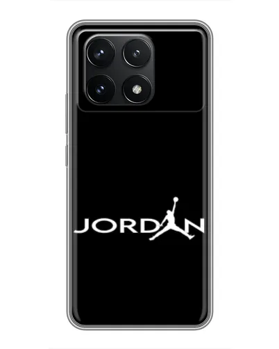 Чехол для Xiaomi POCO F6 Pro с картинкой «Jordan White Logo»