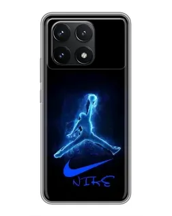 Чехол для Xiaomi POCO F6 Pro с картинкой «Jordan Neon Blue»