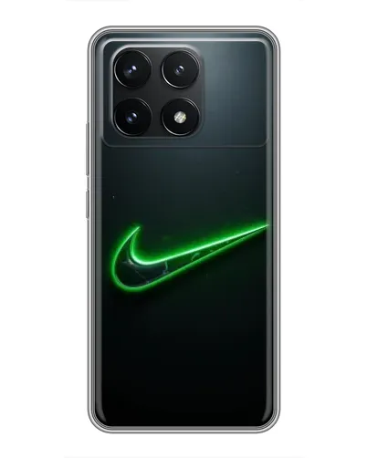 Чехол для Xiaomi POCO F6 Pro с картинкой «Неоновый контур Nike»