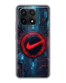 Чехол для Xiaomi POCO F6 Pro с картинкой «Техногенный стиль Nike»