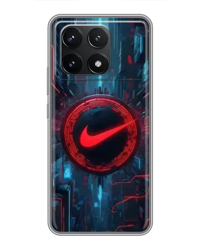 Чехол для Xiaomi POCO F6 Pro с картинкой «Техногенный стиль Nike»