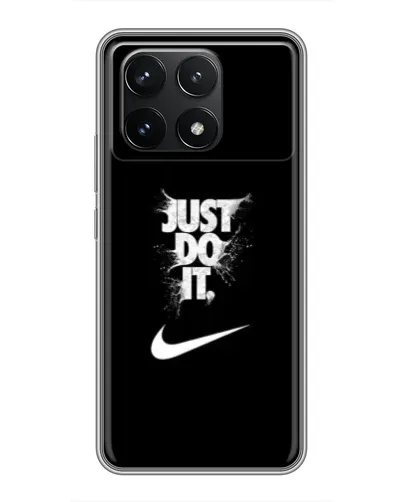 Чехол для Xiaomi POCO F6 Pro с картинкой «Текстовый принт Nike»
