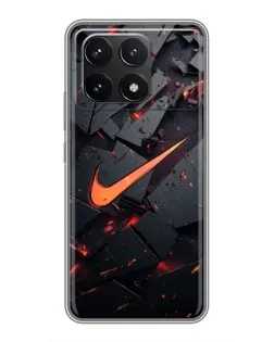 Чехол для Xiaomi POCO F6 Pro с картинкой «Nike — эффект разломов»