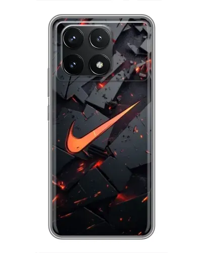 Чехол для Xiaomi POCO F6 Pro с картинкой «Nike — эффект разломов»
