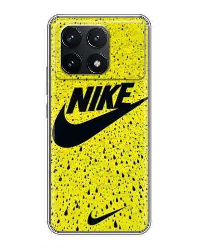 Чехол для Xiaomi POCO F6 Pro с картинкой «Желтый текстурный Nike»