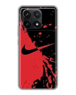 Чохол для Xiaomi POCO F6 Pro з картинкою «Червоні бризки Nike»