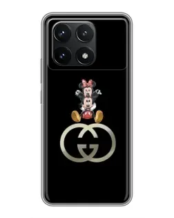 Чехол для Xiaomi POCO F6 Pro с картинкой «Минни Маус на лого»