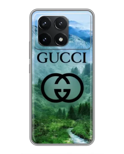 Чехол для Xiaomi POCO F6 Pro с картинкой «Gucci — горный пейзаж»
