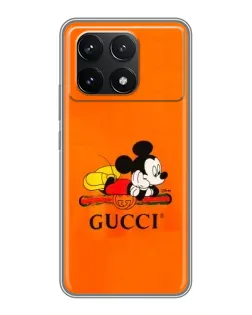 Чохол для Xiaomi POCO F6 Pro з картинкою «Міккі Маус Gucci — помаранч»