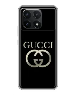 Чохол для Xiaomi POCO F6 Pro з картинкою «Gucci — золото на чорному»