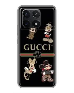 Чохол для Xiaomi POCO F6 Pro з картинкою «Gucci — герої Disney та монограма»