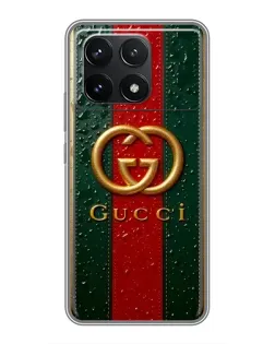 Чохол для Xiaomi POCO F6 Pro з картинкою «Gucci — фірмова смуга та золото»