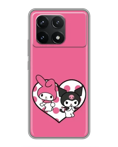 Чехол для Xiaomi POCO F6 Pro с картинкой «Kuromi и My Melody» Чехол для Xiaomi POCO F6 Pro с картинкой «Kuromi и My Melody»