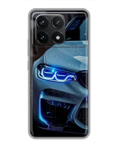 Чехол для Xiaomi POCO F6 Pro с картинкой «Взгляд BMW с синими фарами» Чехол для Xiaomi POCO F6 Pro с картинкой «Взгляд BMW с синими фарами»