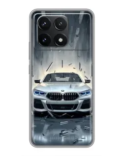 Чехол для Xiaomi POCO F6 Pro с картинкой «BMW в свете фар»