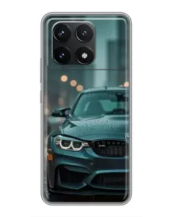 Чехол для Xiaomi POCO F6 Pro с картинкой «BMW в огнях города»