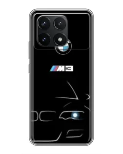 Чехол для Xiaomi POCO F6 Pro с картинкой «Минималистичный принт BMW M3»