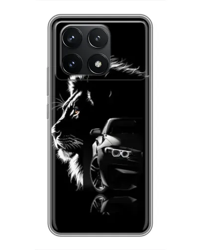 Чехол для Xiaomi POCO F6 Pro с картинкой «BMW и лев» Чехол для Xiaomi POCO F6 Pro с картинкой «BMW и лев»