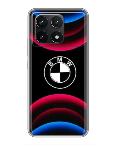 Чехол для Xiaomi POCO F6 Pro с картинкой «Логотип BMW и неоновые дуги» Чехол для Xiaomi POCO F6 Pro с картинкой «Логотип BMW и неоновые дуги»