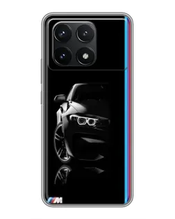 Чехол для Xiaomi POCO F6 Pro с картинкой «Силуэт BMW в темноте»