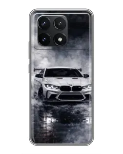 Чехол для Xiaomi POCO F6 Pro с картинкой «BMW сквозь туман»
