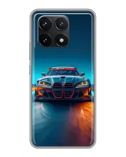 Чохол для Xiaomi POCO F6 Pro з картинкою «BMW — вогні неону»