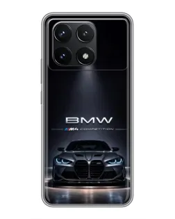 Чохол для Xiaomi POCO F6 Pro з картинкою «BMW крізь нічне місто»
