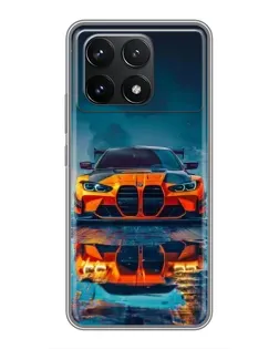 Чохол для Xiaomi POCO F6 Pro з картинкою «BMW — золота емблема»