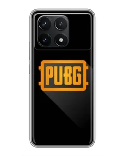 Чехол для Xiaomi POCO F6 Pro с картинкой «PUBG — рамка лого»