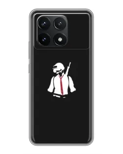 Чехол для Xiaomi POCO F6 Pro с картинкой «PUBG — силуэт воина»