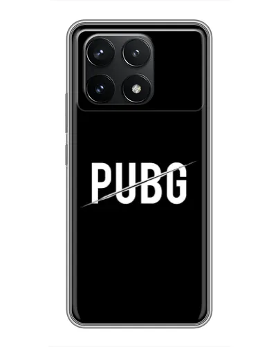 Чехол для Xiaomi POCO F6 Pro с картинкой «PUBG — белый логотип» Чехол для Xiaomi POCO F6 Pro с картинкой «PUBG — белый логотип»