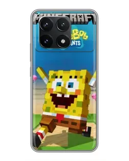 Чехол для Xiaomi POCO F6 Pro с картинкой «Губка Боб Minecraft» Чехол для Xiaomi POCO F6 Pro с картинкой «Губка Боб Minecraft»