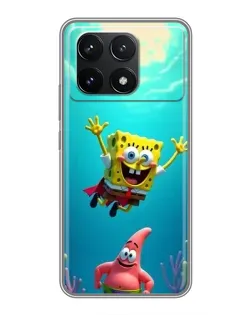 Чохол для Xiaomi POCO F6 Pro з картинкою «Спанч Боб під водою»