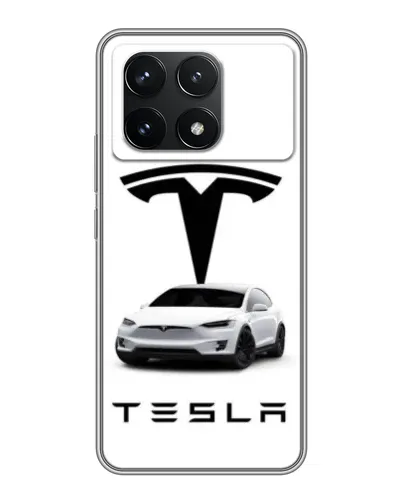 Чехол для Xiaomi POCO F6 Pro с картинкой «Tesla White Style»