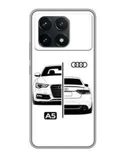 Чехол для Xiaomi POCO F6 Pro с картинкой «Audi — контрастный дизайн»