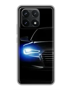 Чехол для Xiaomi POCO F6 Pro с картинкой «Неоновый взгляд Audi»