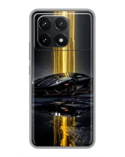 Чехол для Xiaomi POCO F6 Pro с картинкой «Ночной Lamborghini драйв»
