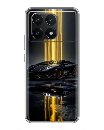 Чехол для Xiaomi POCO F6 Pro с картинкой «Ночной Lamborghini драйв»