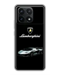 Чехол для Xiaomi POCO F6 Pro с картинкой «Логотип Lamborghini классика»