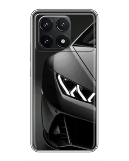 Чехол для Xiaomi POCO F6 Pro с картинкой «Lamborghini фары детализация»