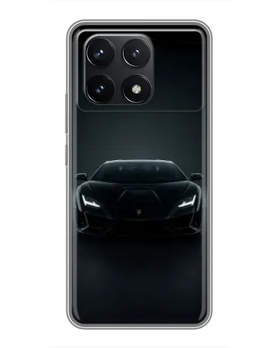 Чехол для Xiaomi POCO F6 Pro с картинкой «Черный Lamborghini Aventador»