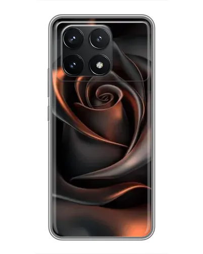 Чехол для Xiaomi POCO F6 Pro с картинкой «Шелковая черная роза»